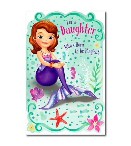 Daughter Mermaid Sofia Birthday Card