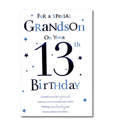 13th Birthday Grandson Card