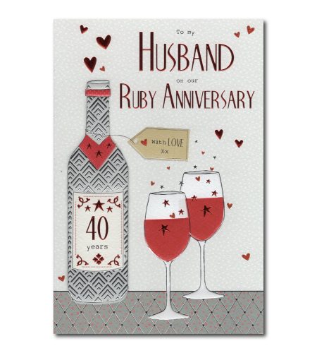 Husband Ruby 40th Anniversary Card