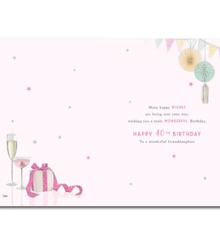 40th Birthday Granddaughter Card - Image 2