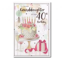 40th Birthday Granddaughter Card