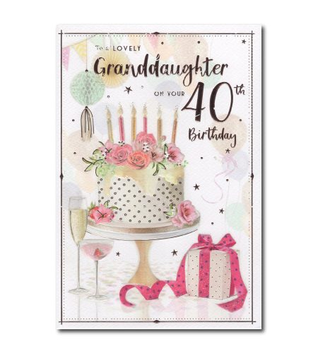 40th Birthday Granddaughter Card