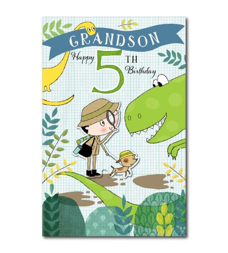5th Birthday Grandson Card