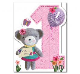 1st Birthday Baby Girl Card