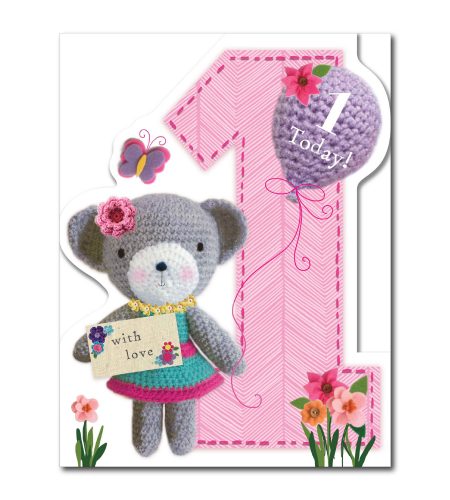 1st Birthday Baby Girl Card