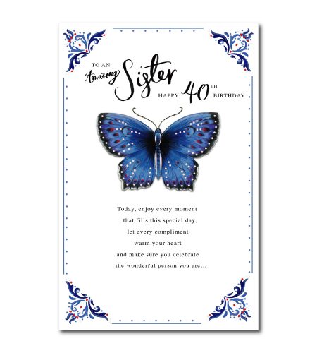 40th Birthday Sister Card