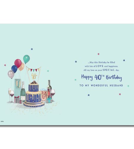 40th Birthday Husband Card - Image 2