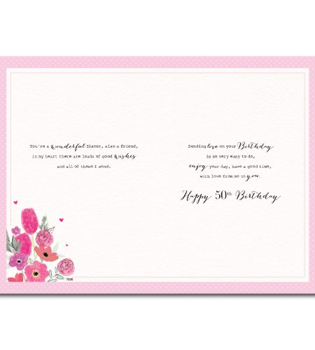 50th Birthday Sister Card - Image 2
