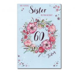 60th Birthday Sister Card