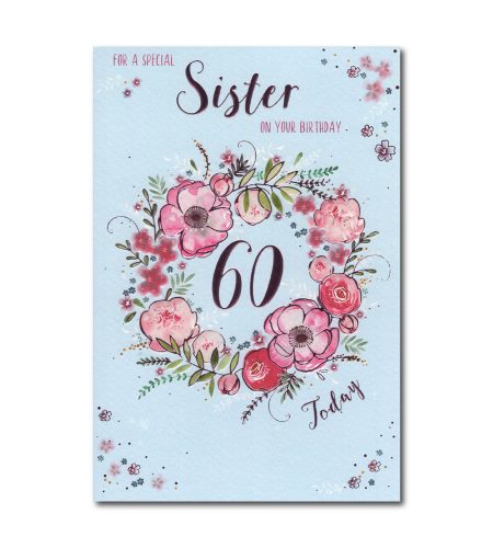 60th Birthday Sister Card