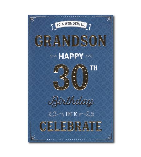 30th Birthday Grandson Card