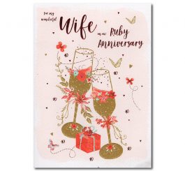 Wife Ruby 40th Anniversary Card