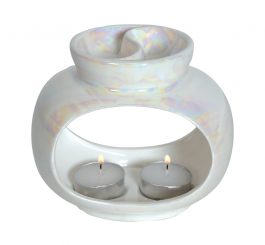 Oval Double Wax Burner - Lustre