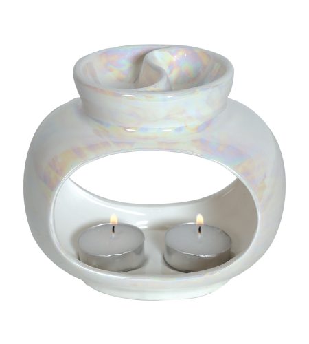 Oval Double Wax Burner - Lustre
