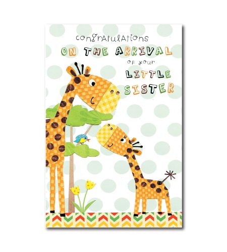 Sister Baby Birth Card