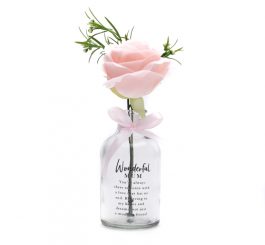 Mum Pink Rose Glass