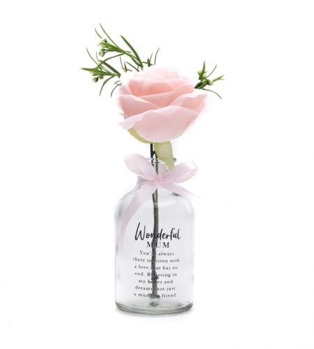 Mum Pink Rose Glass
