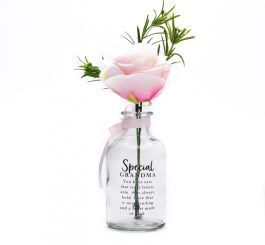 Grandma Pink Rose Glass