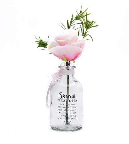 Grandma Pink Rose Glass