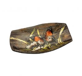 Amber Butterfly Boat Dish