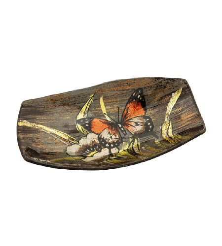 Amber Butterfly Boat Dish
