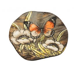 Amber Butterfly Round Dish