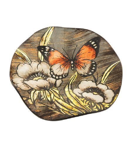 Amber Butterfly Round Dish