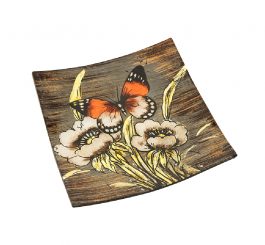 Amber Butterfly Square Plate