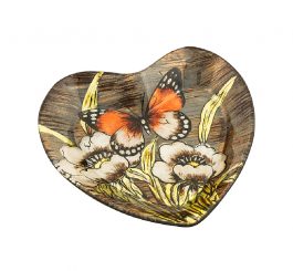 Amber Butterfly Heart Dish